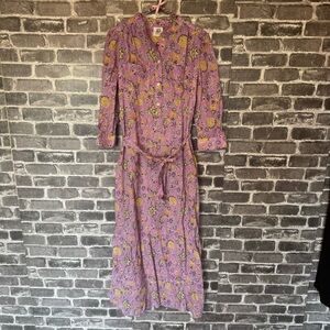 Dra midi dress purple yellow floral